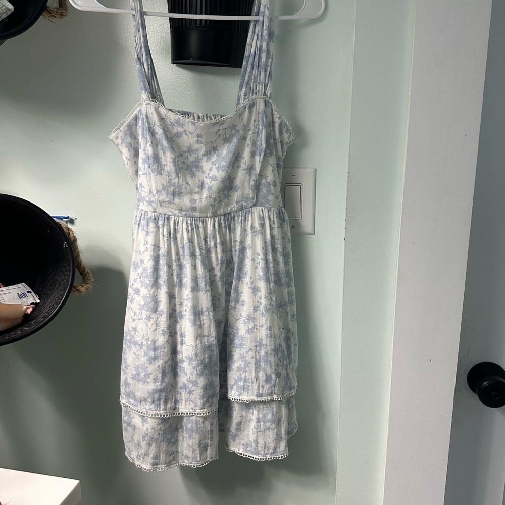 Floral Blue and White Dress